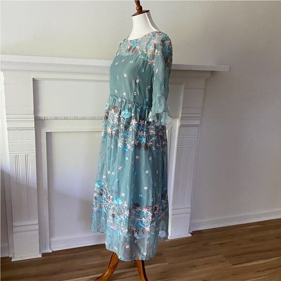 1X Boho Dress Plus Size Embroidered Dress One Size Boho Homecoming Dress Fairy - Picture 9 of 17